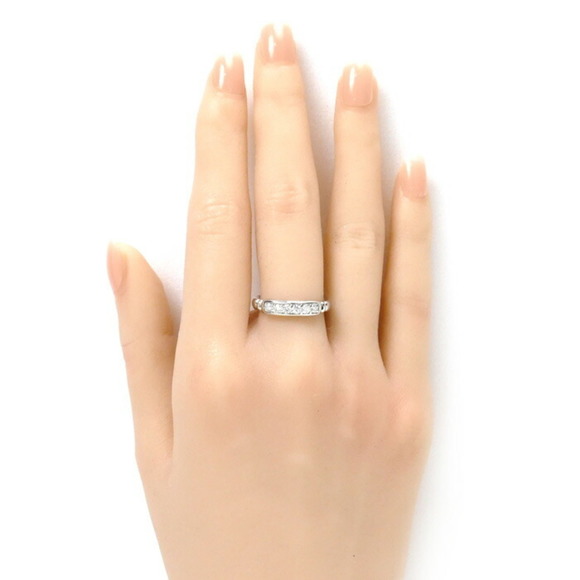 CELINE Pt900 Platinum Ring Diamond 0.32ct 6.2g Size 6 - Picture 7 of 7